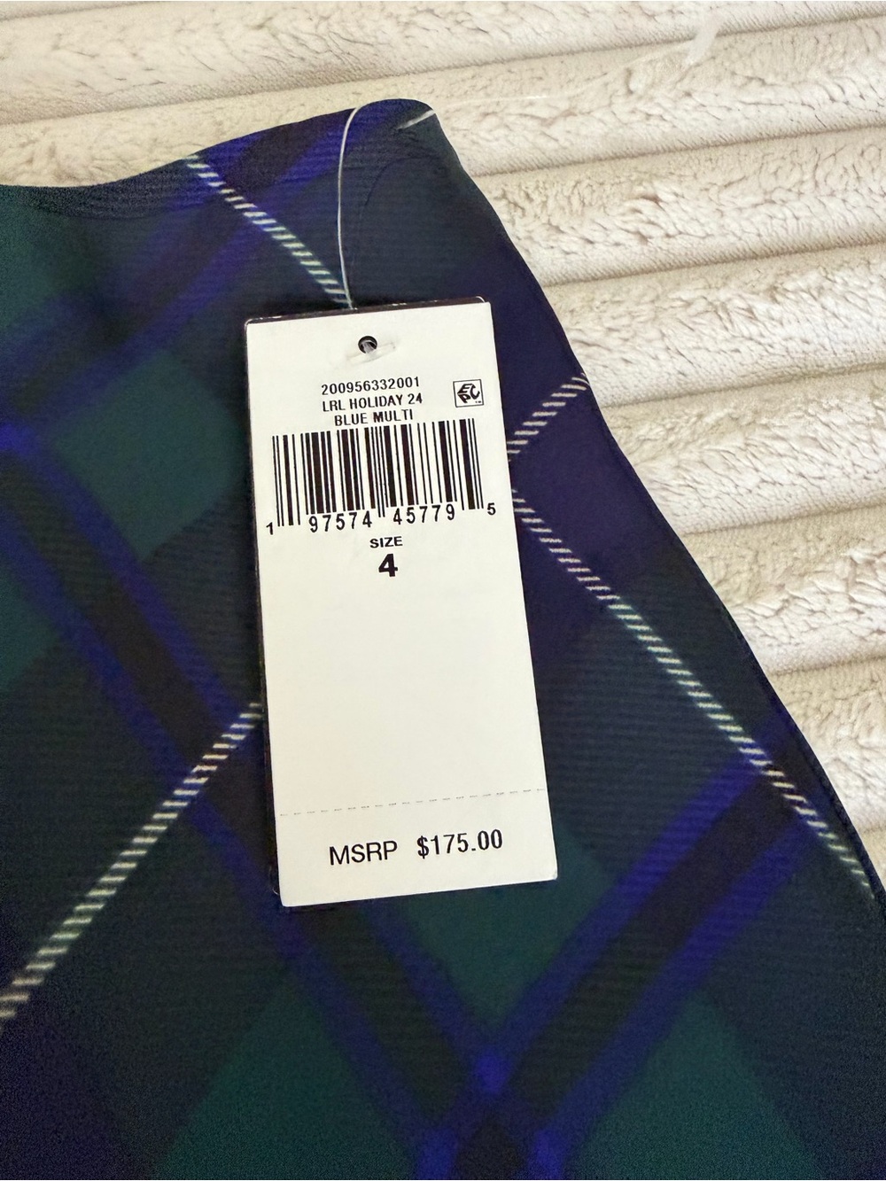 Ralph Lauren Navy and Green Plaid Midi Skirt - Picture 4 of 6